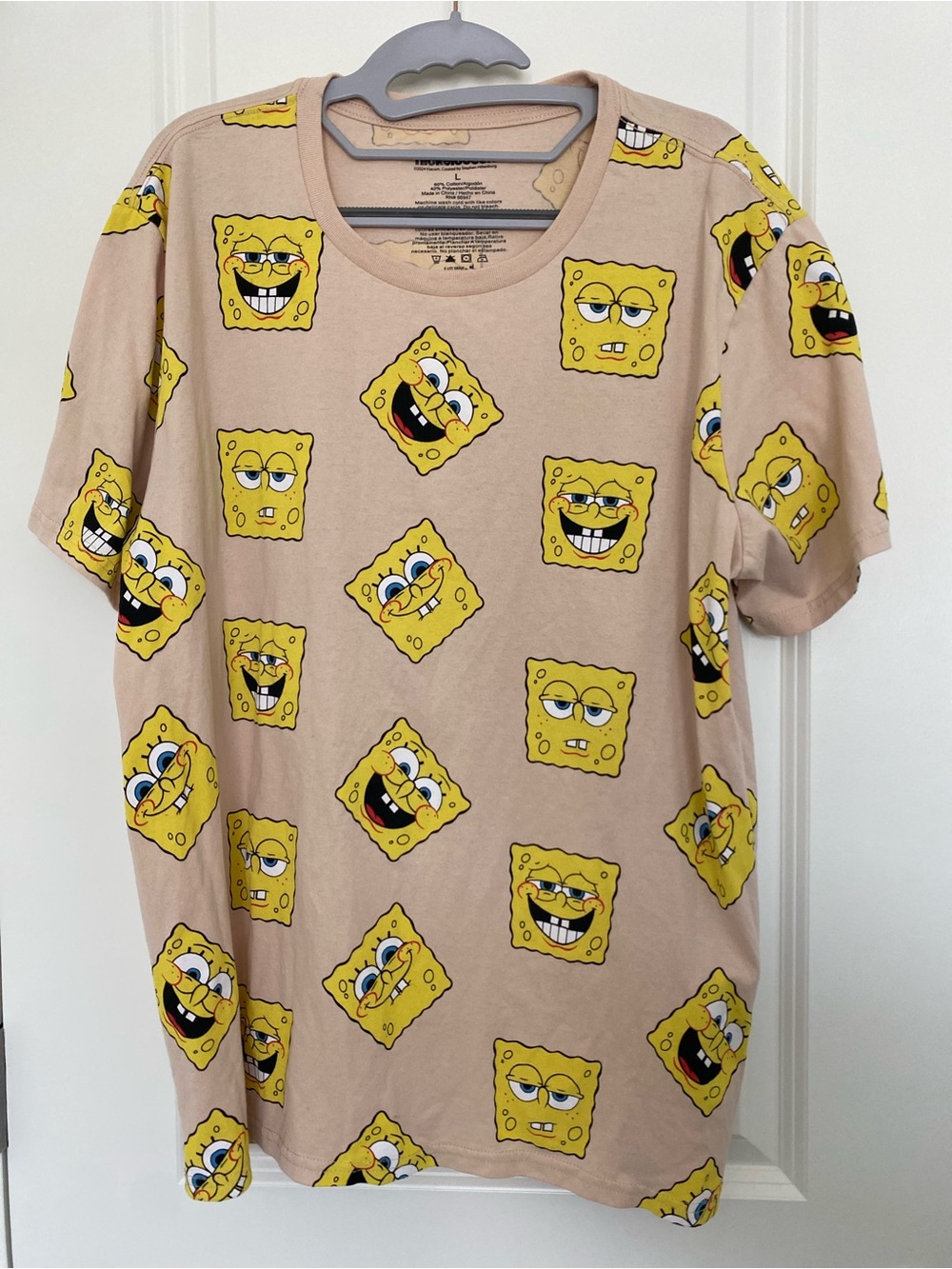 SpongeBob SquarePants T Shirt L Nickelodeon Graphic Faces Tee